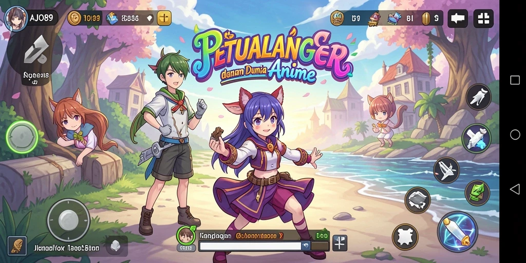 Screenshot AJO89 menampilkan karakter anime dalam aksi mengesankan.