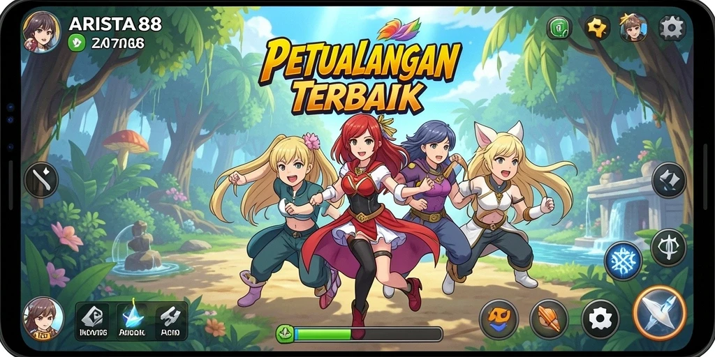 Gameplay ARISTA88 dengan karakter anime yang menarik dan grafik menawan.