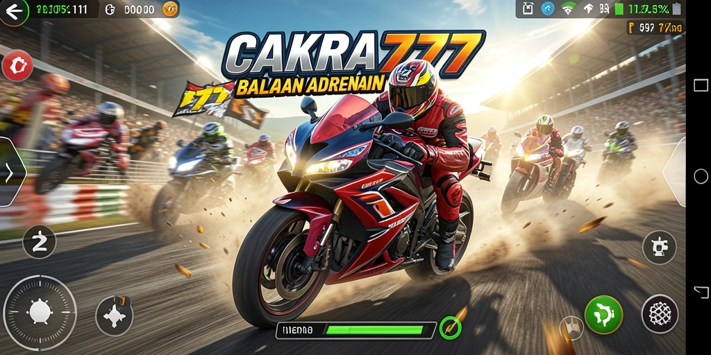 Tampilan balapan motor yang intens dan seru di CAKRA777.