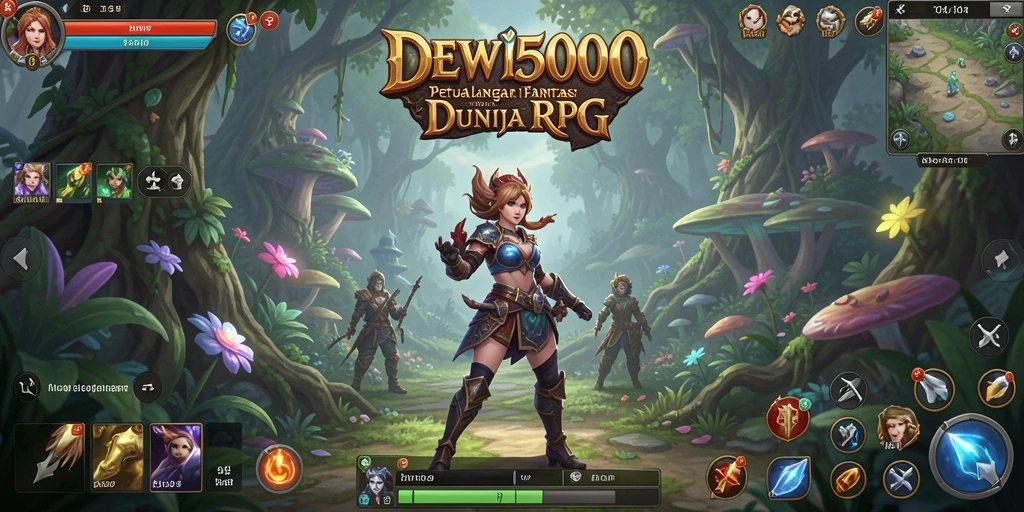 Tampilan gameplay mendebarkan DEWI5000 di dunia RPG