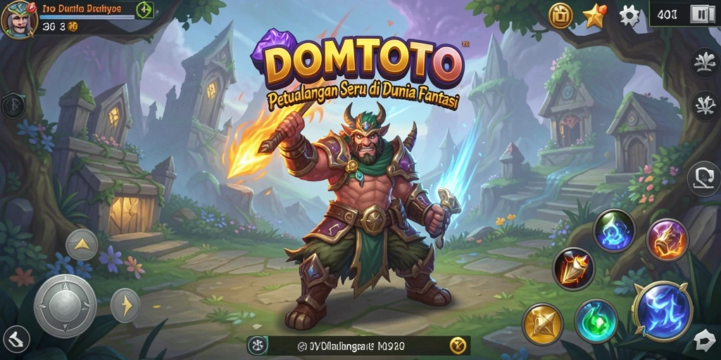 Tampilan gameplay petualangan seru di DOMTOTO dengan berbagai lokasi menakjubkan.