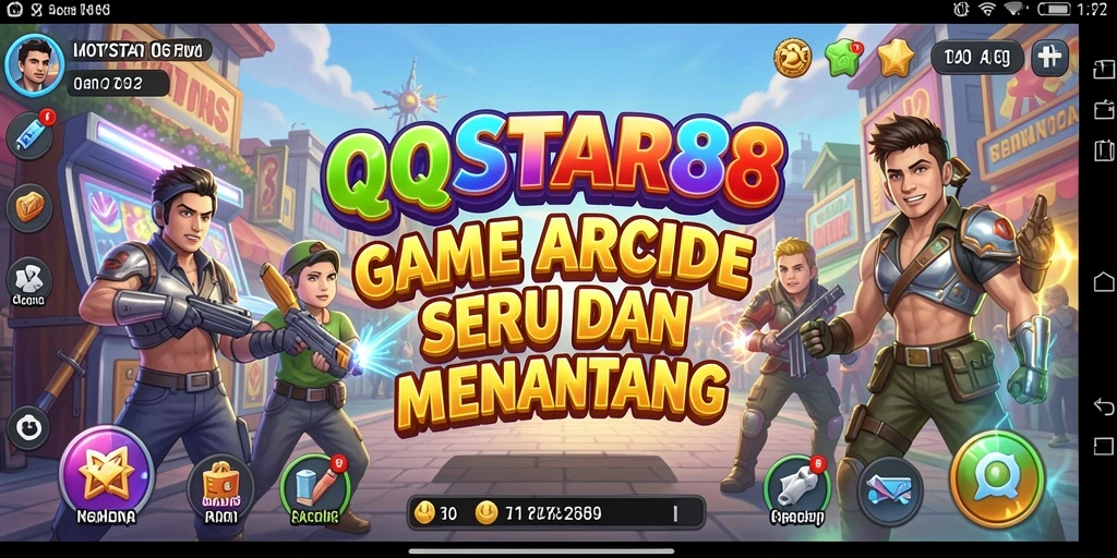 Screenshot utama QQSTAR88 menampilkan gameplay seru dan penuh aksi.