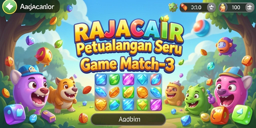 Tangkapan layar gameplay RAJACAIR menampilkan kombinasi objek yang cerah dan menantang.