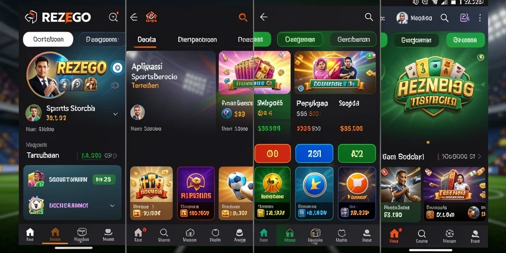 Tampilan screenshot REZEGO saat taruhan olahraga berlangsung.