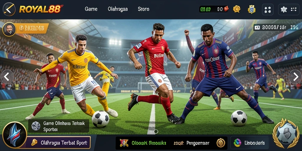 Screenshot ROYAL88 menampilkan aksi seru dalam pertandingan olahraga.