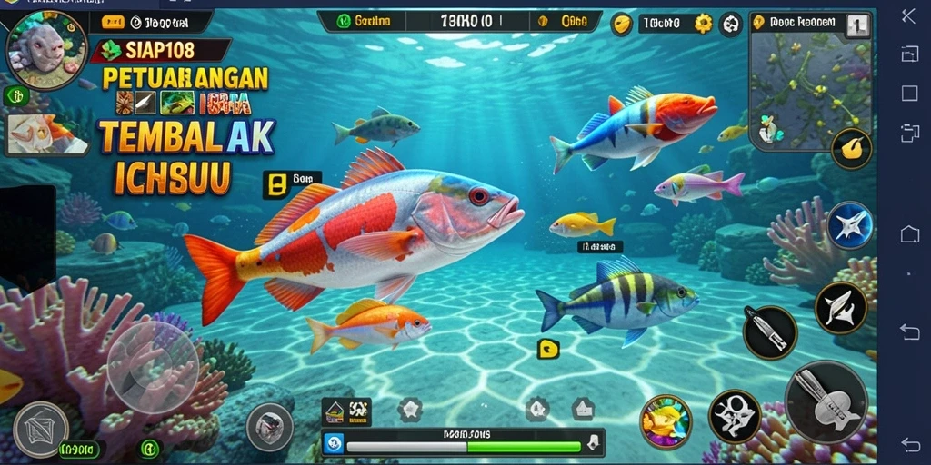 Tangkapan layar gameplay Tembak Ikan yang menarik.