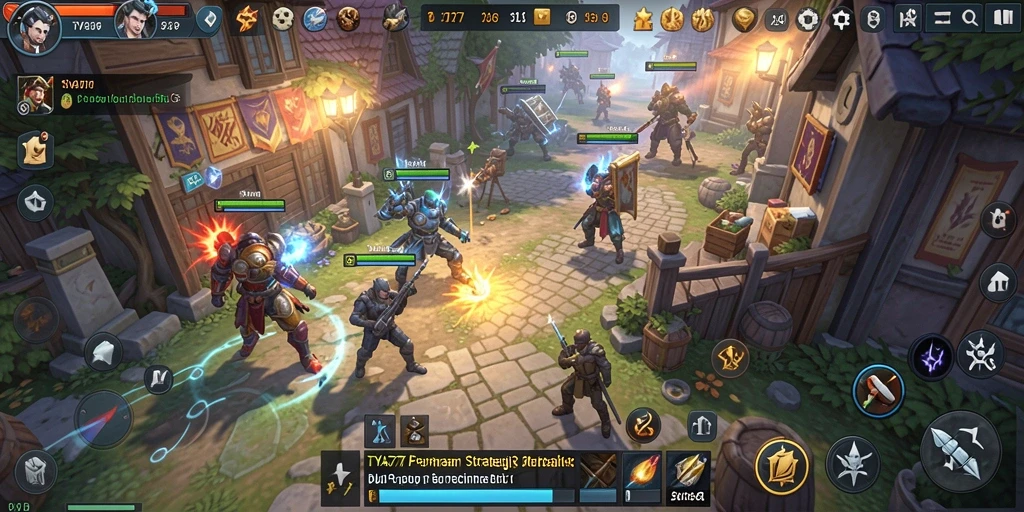 Screenshot gameplay TYA777 yang menunjukkan strategi dalam pertempuran.