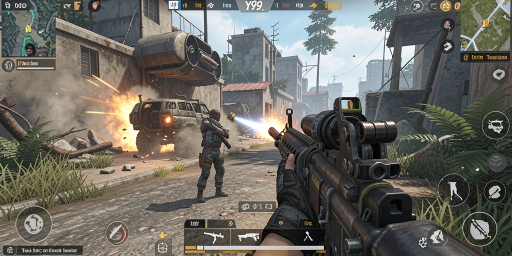 Screenshot Y89 yang menampilkan aksi seru dalam gameplay TPS.